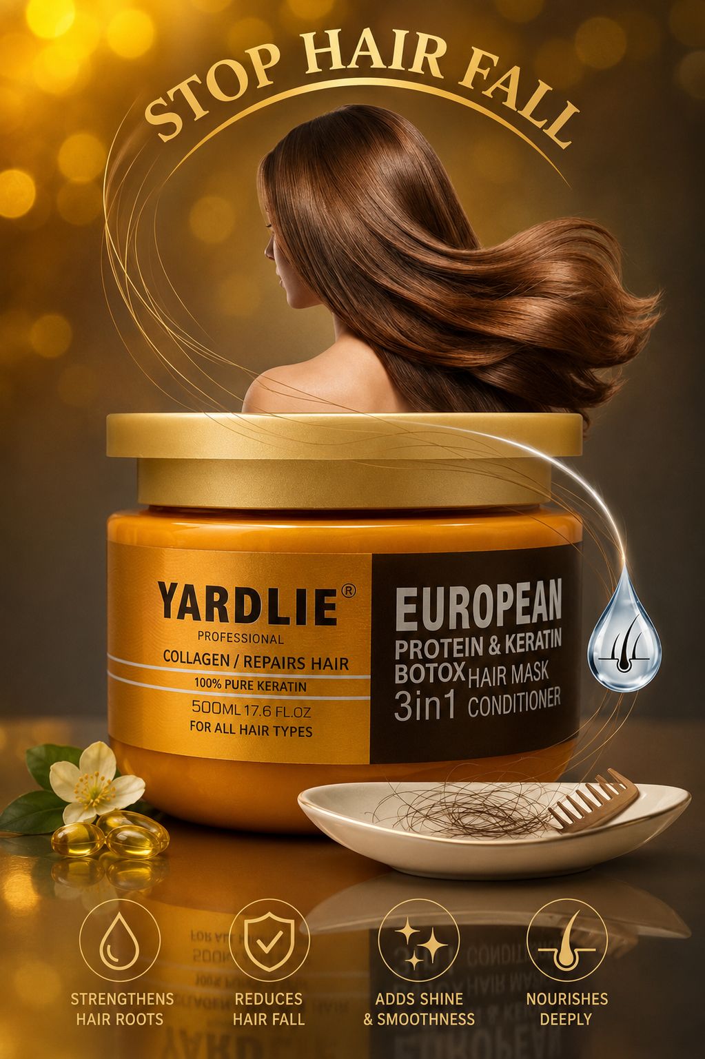 Yardlie 3 in 1 Hair protein mask plus conditioner