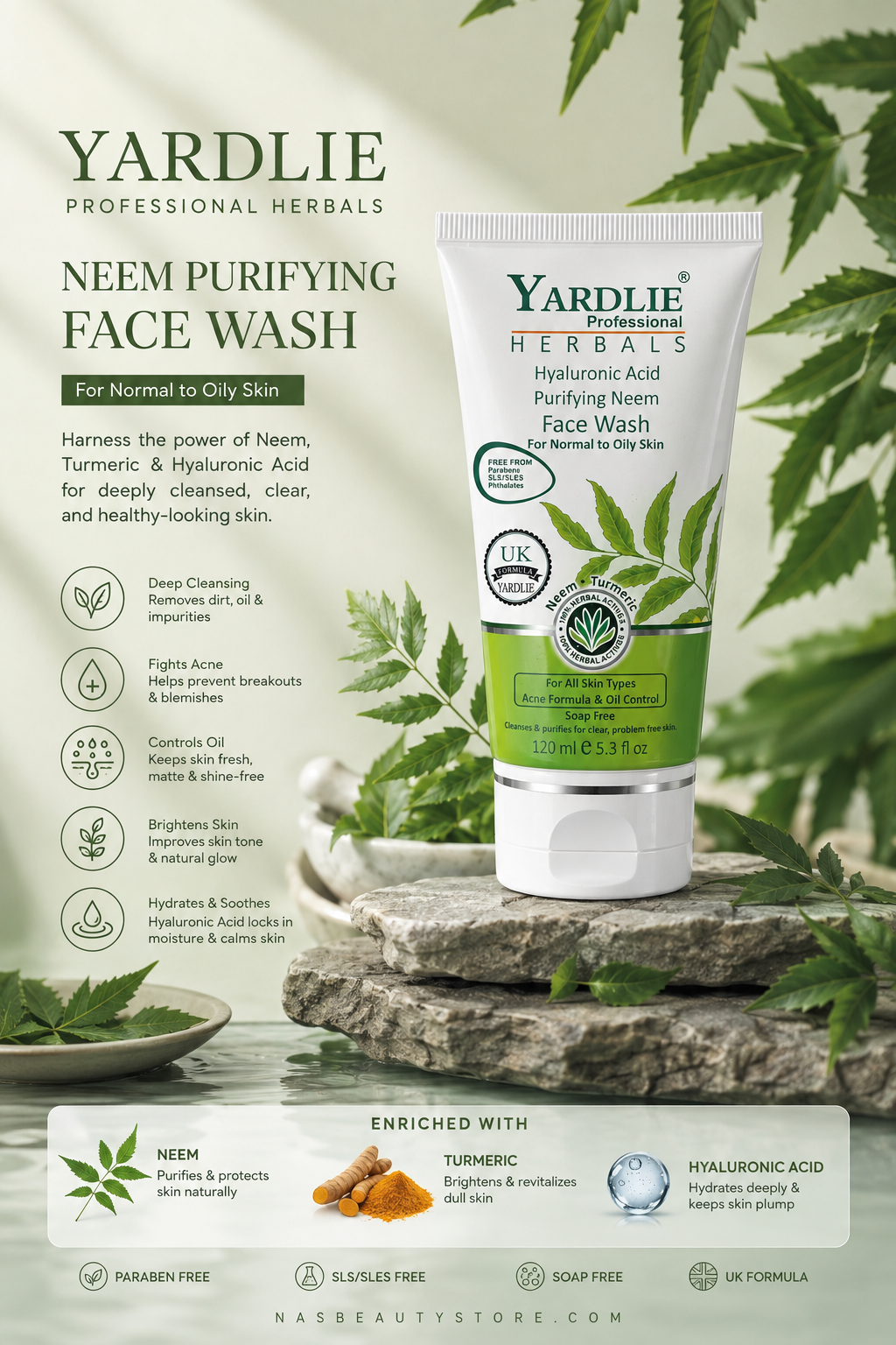 Yardlie Herbal Neem hyaluronic Acid Face wash
